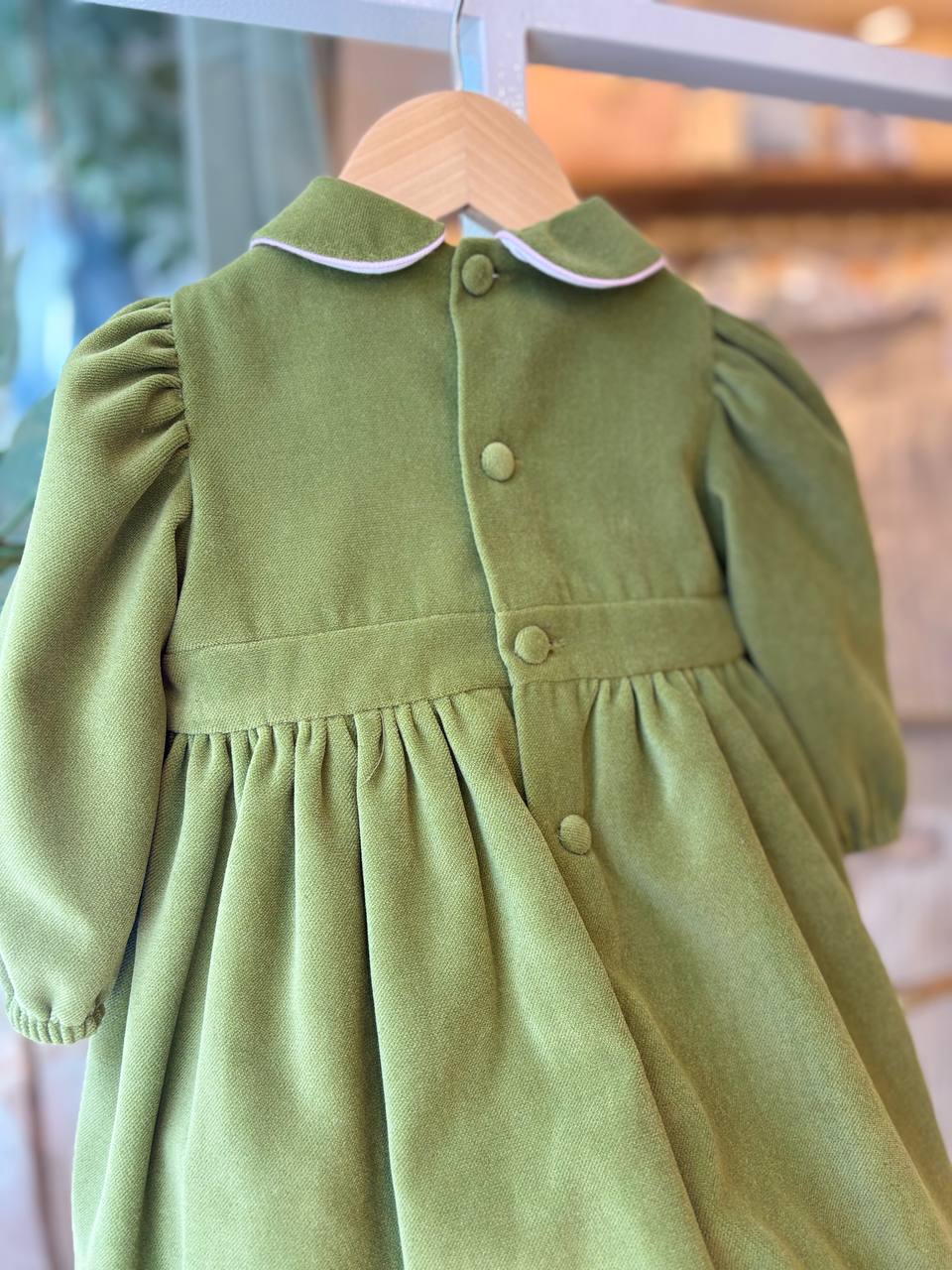 Abito VERDE OLIVA PUNTO SMOCK MERCADANTE