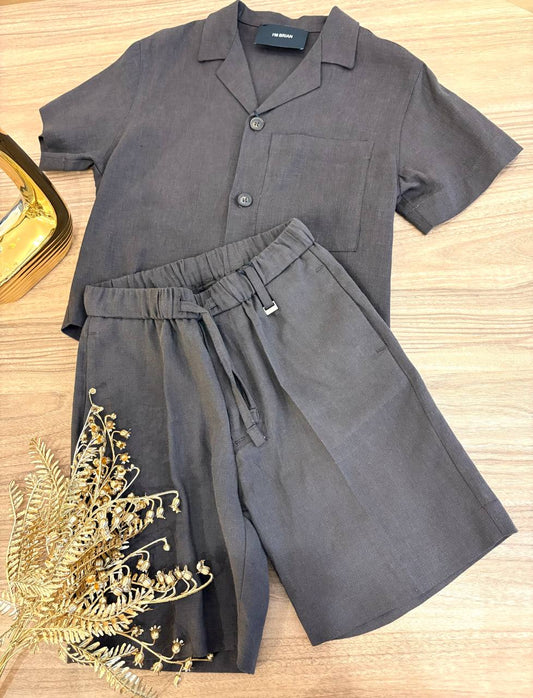 Completo IN LINO MARRONE I'M BRIAN