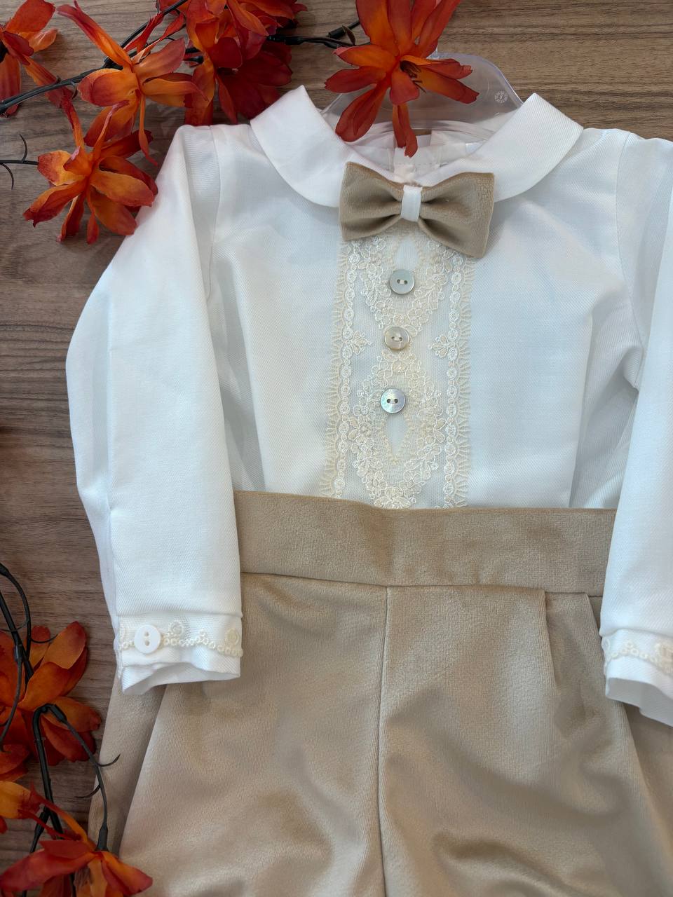 Abito Battesimale Con PIZZO BEIGE