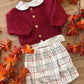 Coordinato BORDEAUX A QUADRI BABY FASHION