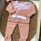 Tutina spezzata con collo IN PIZZO ROSA BABY FASHION