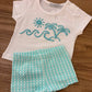 Costume E T-SHIRT VERDE ACQUA CALAMARO