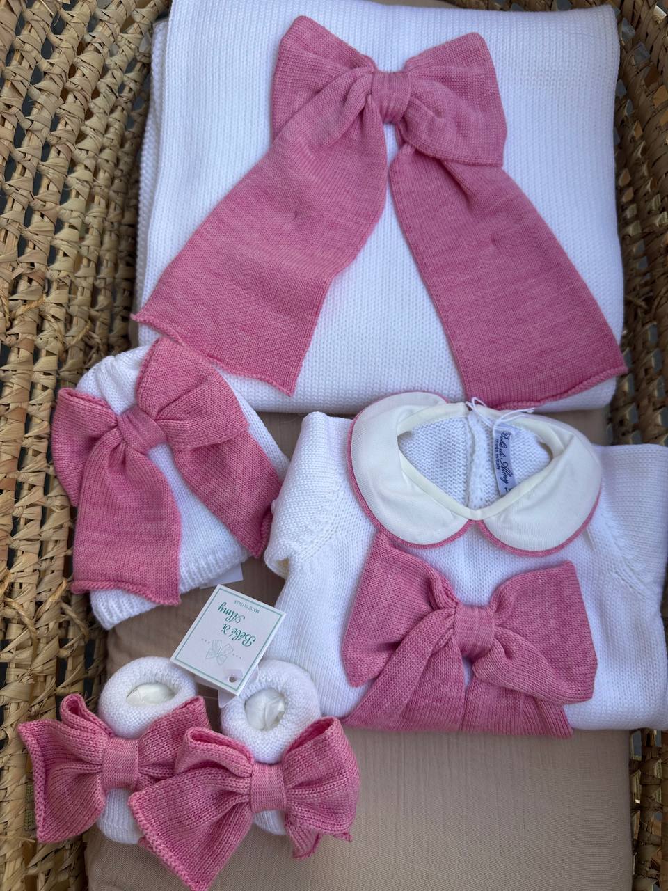Coordinato FIOCCO DI LATTE ROSA