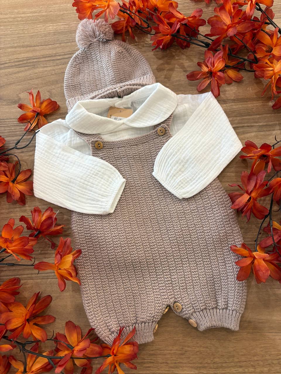 Salopette CON Cappellino BEIGE BABY FASHION