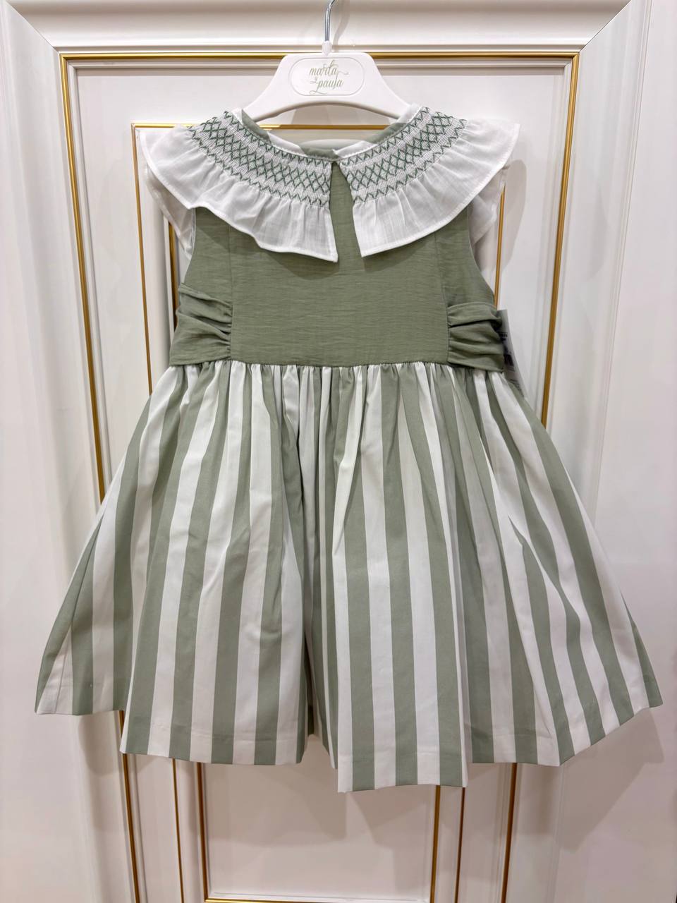 Abito VERDE COLLO PUNTO SMOCK MARTA Y PAULA