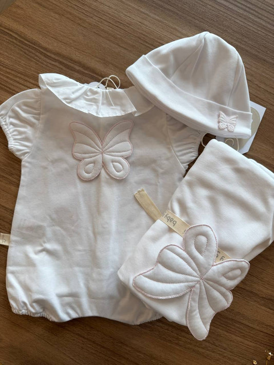 Coordinato Butterfly BIANCO E ROSA BABY GI
