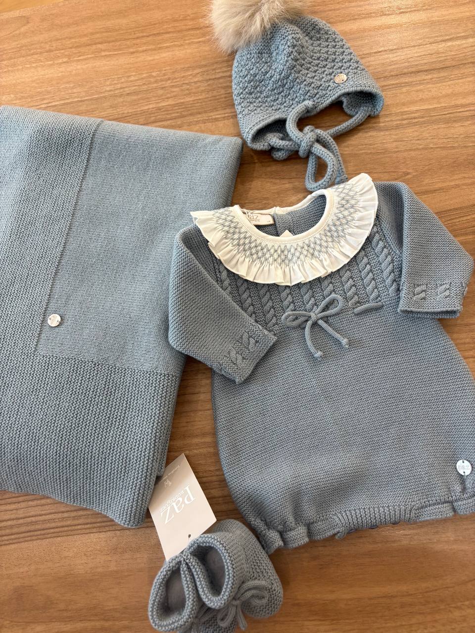 Coordinato ELEGANZA TRICOT AZZURRO Paz Rodriguez