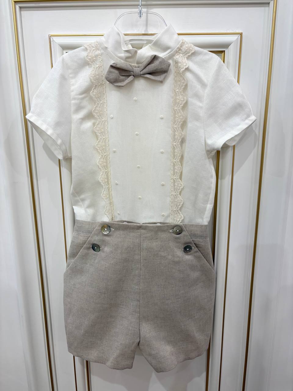 Abito CERIMONIA BEIGE PONTO POR PONTO
