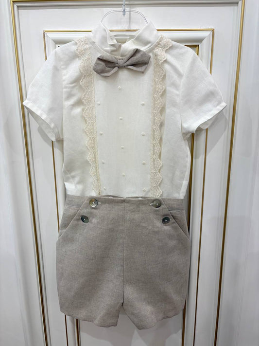 Abito CERIMONIA BEIGE PONTO POR PONTO