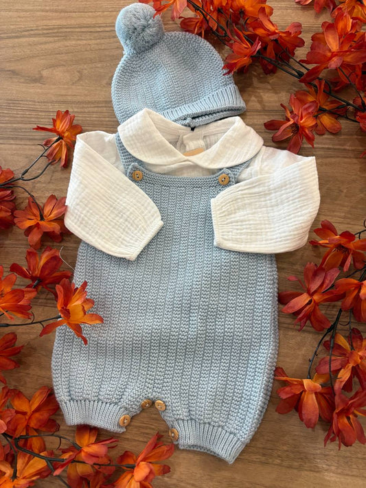 Salopette CON CAPPELLINO CELESTE BABY FASHION
