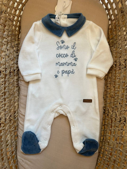 Tutina bianca e celeste MINIBANDA