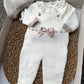 Tutina SALOPETTE CON FIOCCO IN RASO TORTORA BABY FASHION