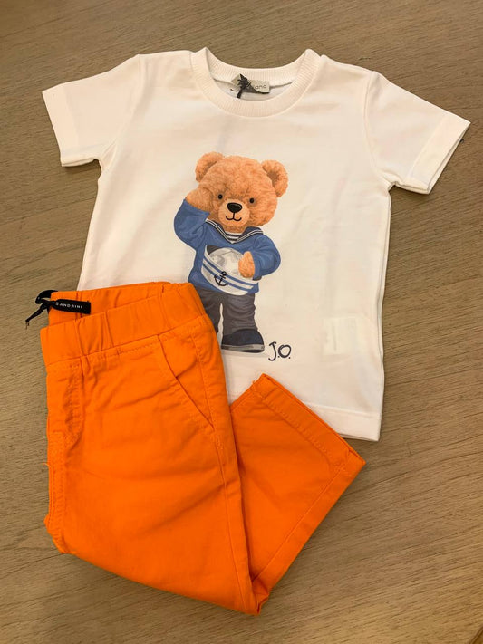 Completo t-shirt orsetto marinaio e pantalone