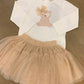 Gonna Tulle e T-SHIRT CHAMPAGNE SARABANDA