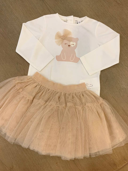 Gonna Tulle e T-SHIRT CHAMPAGNE SARABANDA