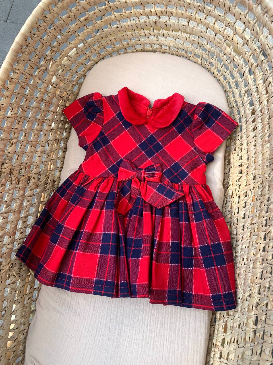 Abito ROSSO TARTAN MINIBANDA