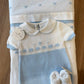 COORDINATO NASCITA  CELESTE CON FIOCCHI BABY LORD