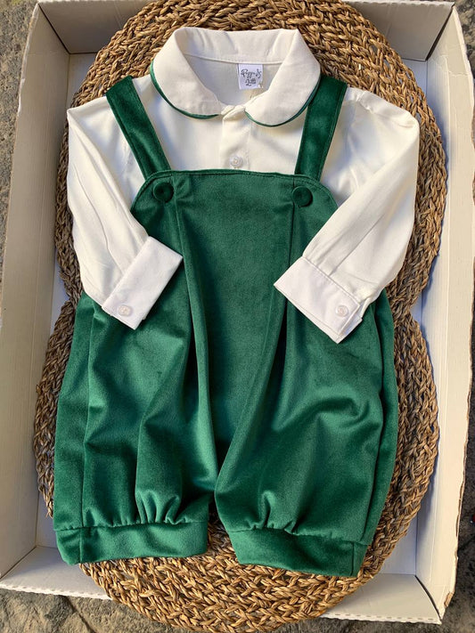 Salopette E CAMICIA VERDE PAPPA E LATTE