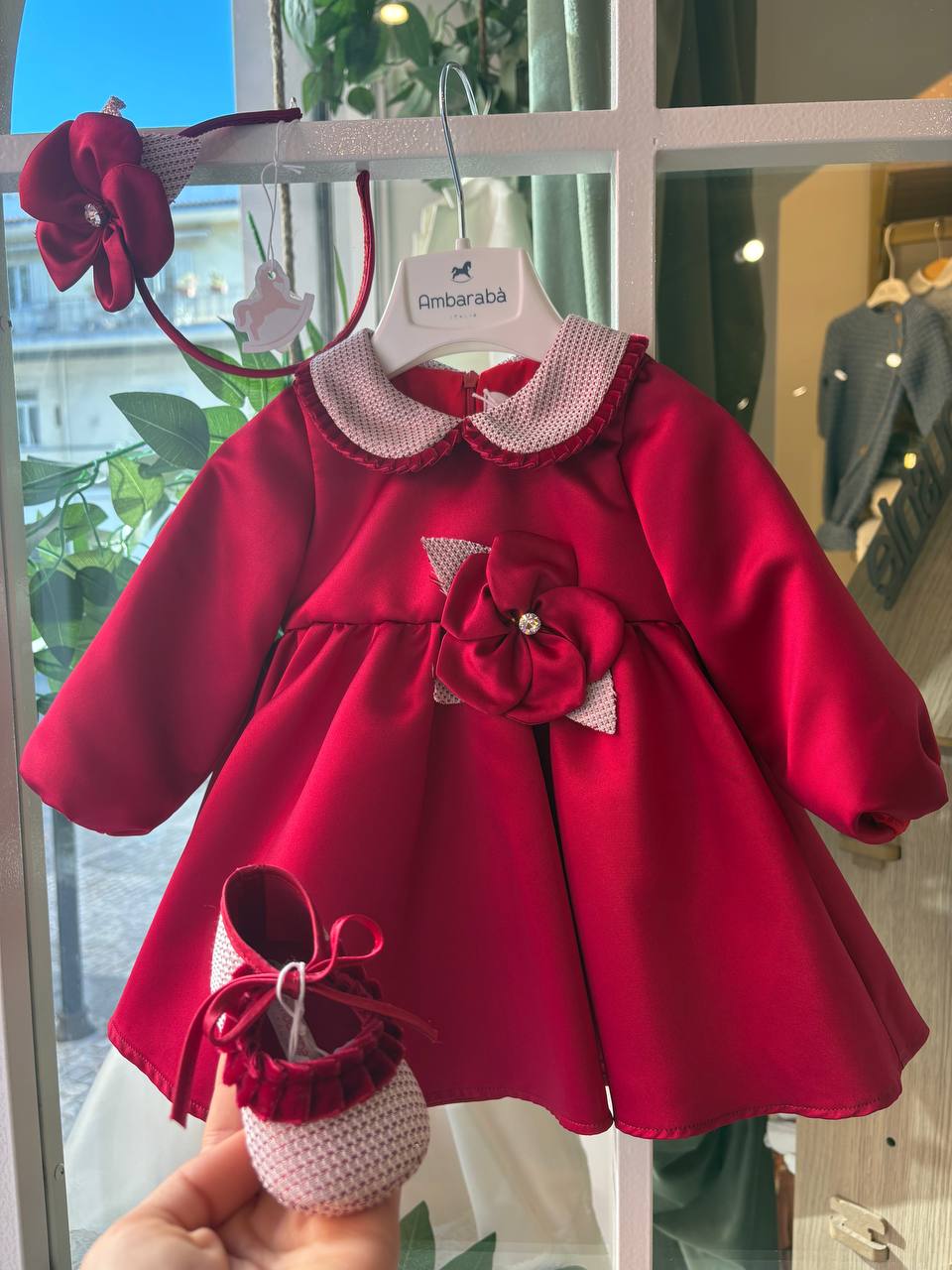 Abito rosso CON FIORE AMBARABÀ