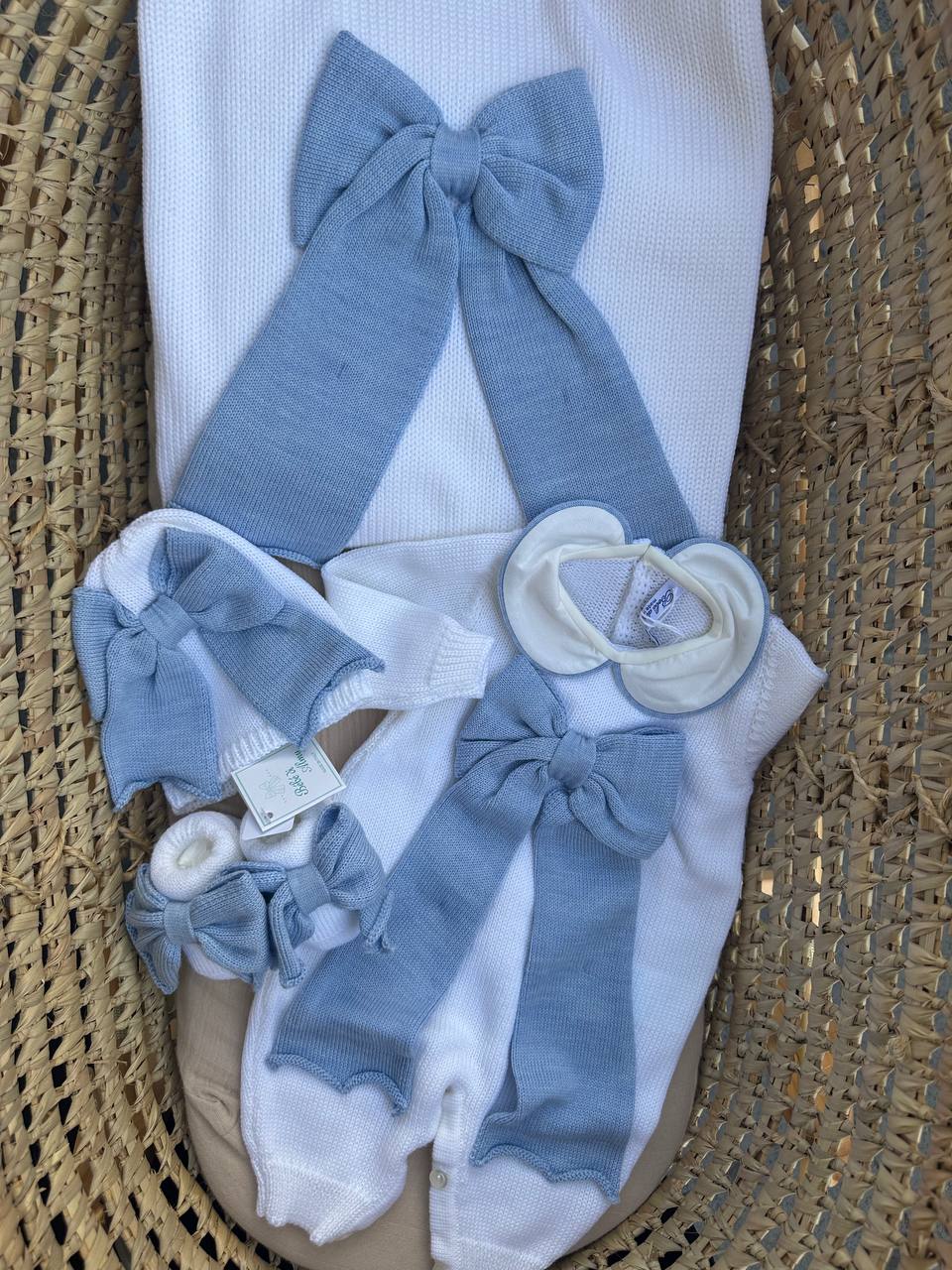 Coordinato FIOCCO DI LATTE AZZURRO