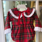 Pagliaccetto scozzese ROSSO CON FIOCCO IN VELLUTO PHI CLOTHING