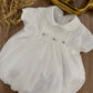 PAGLIACCETTO BATTESIMALE PUNTO SMOCK BIANCO E CELESTE CHARO