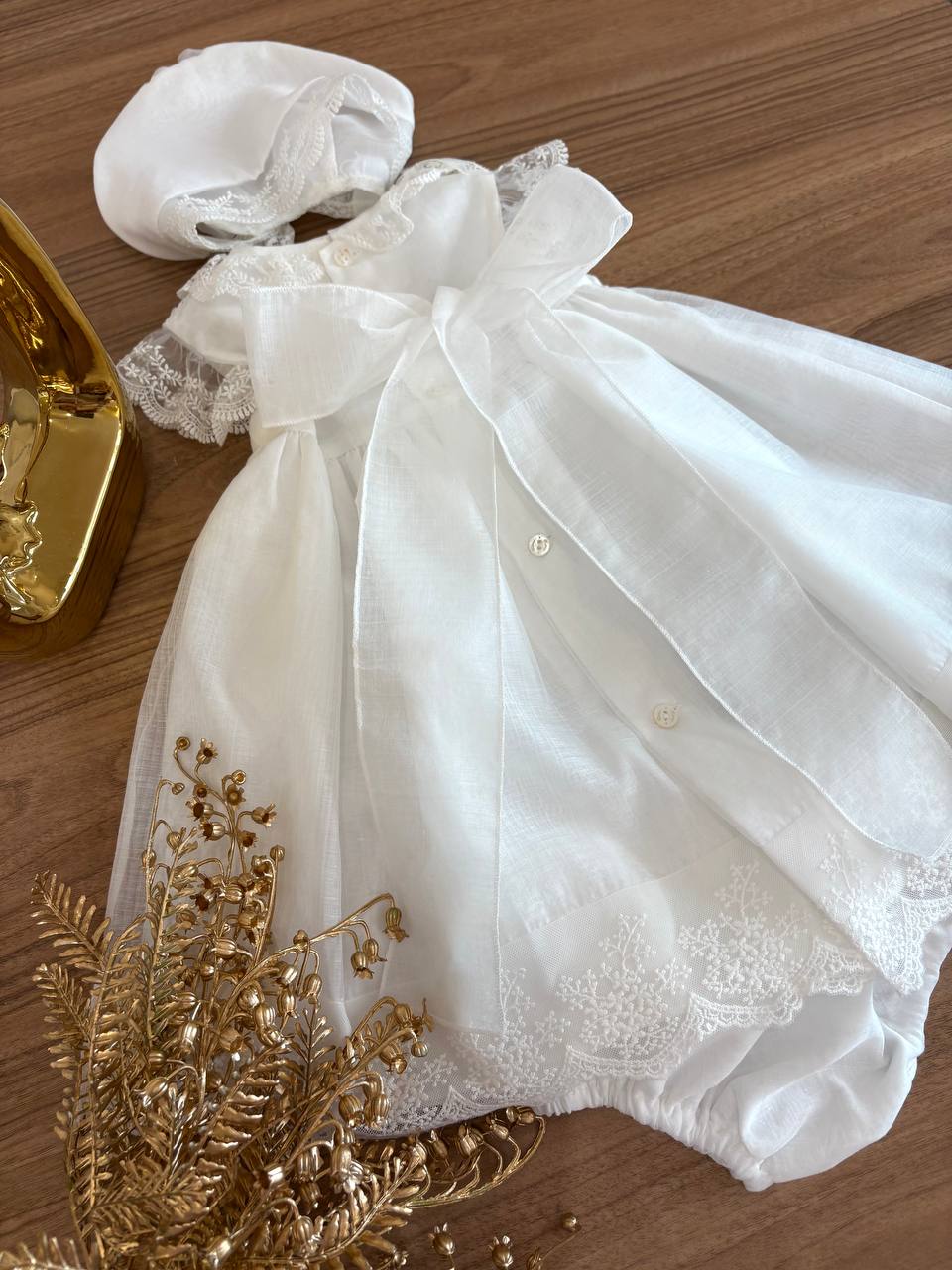 Abito BATTESIMALE BIANCO PUNTO SMOCK NISERET