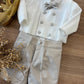 Completo ELEGANTE CON CARDIGAN DOPPIO PETTO BIANCO& TORTORA BABY A.