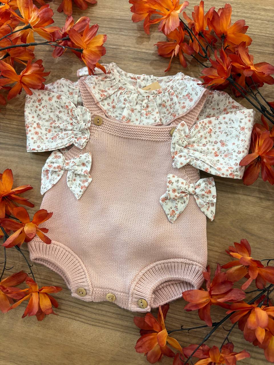 Salopette FIORI E FIOCCHETTI ROSA BABY FASHION