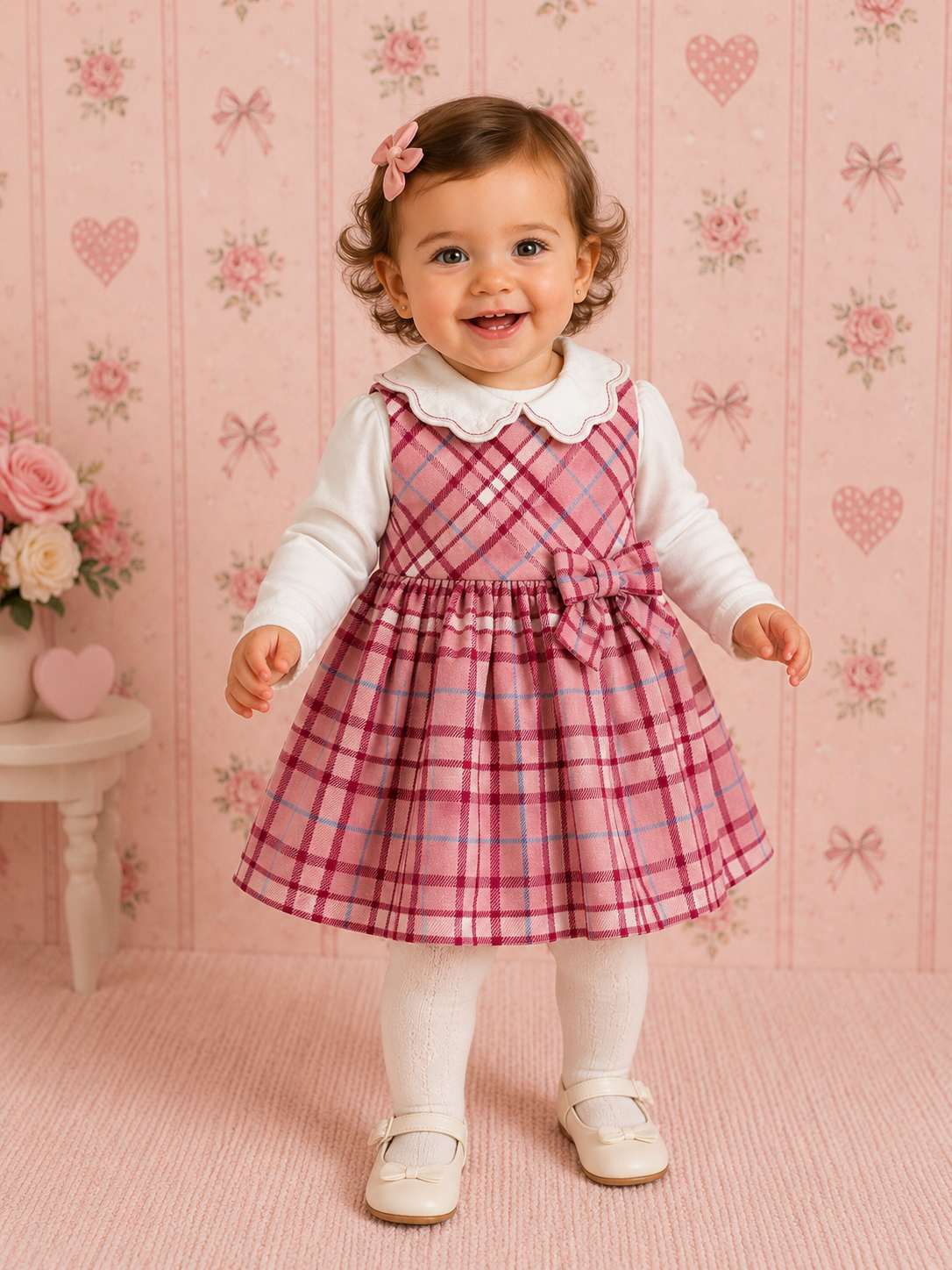 Abito TARTAN ROSA MINIBANDA