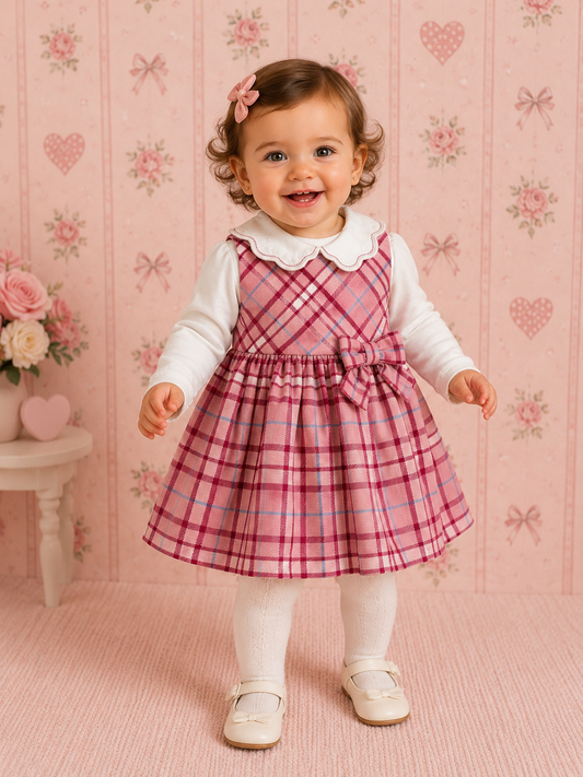 Abito TARTAN ROSA MINIBANDA