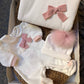 Coordinato nascita MERLETTO PANNA E ROSA CIPRIA TETO E TATTA
