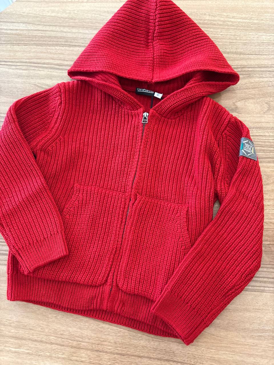 Cardigan CON CAPPUCCIO ROSSO SARABANDA