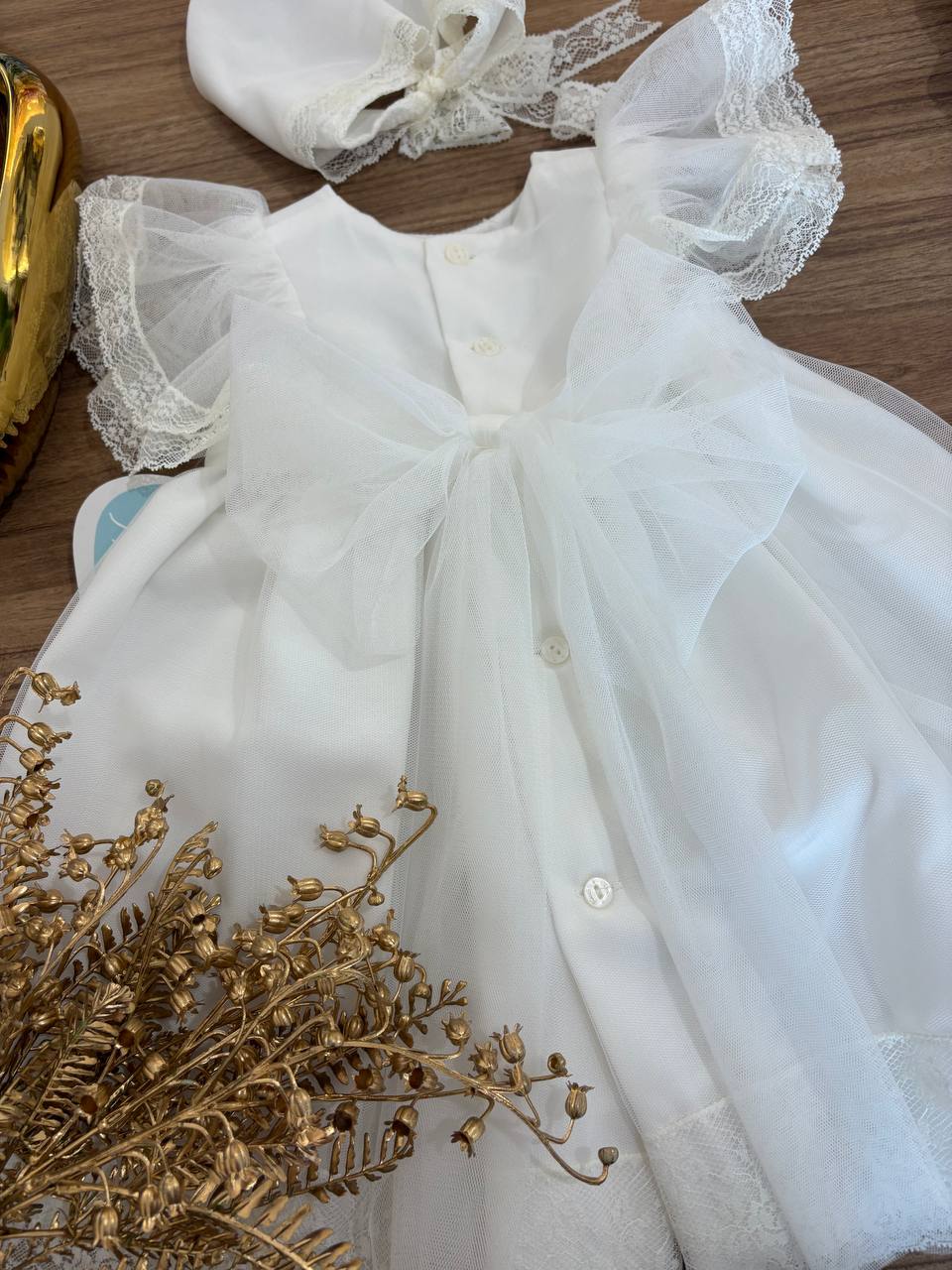 Abito Battesimale bianco BALZE RICAMATE NISERET