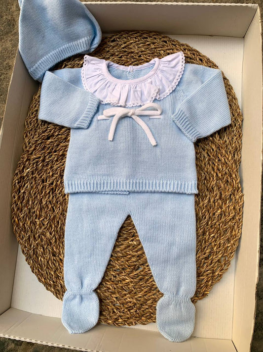 Tutina spezzata celeste con FIOCCO BABY FASHION