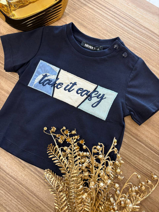 T-SHIRT BLU NEVER TOO