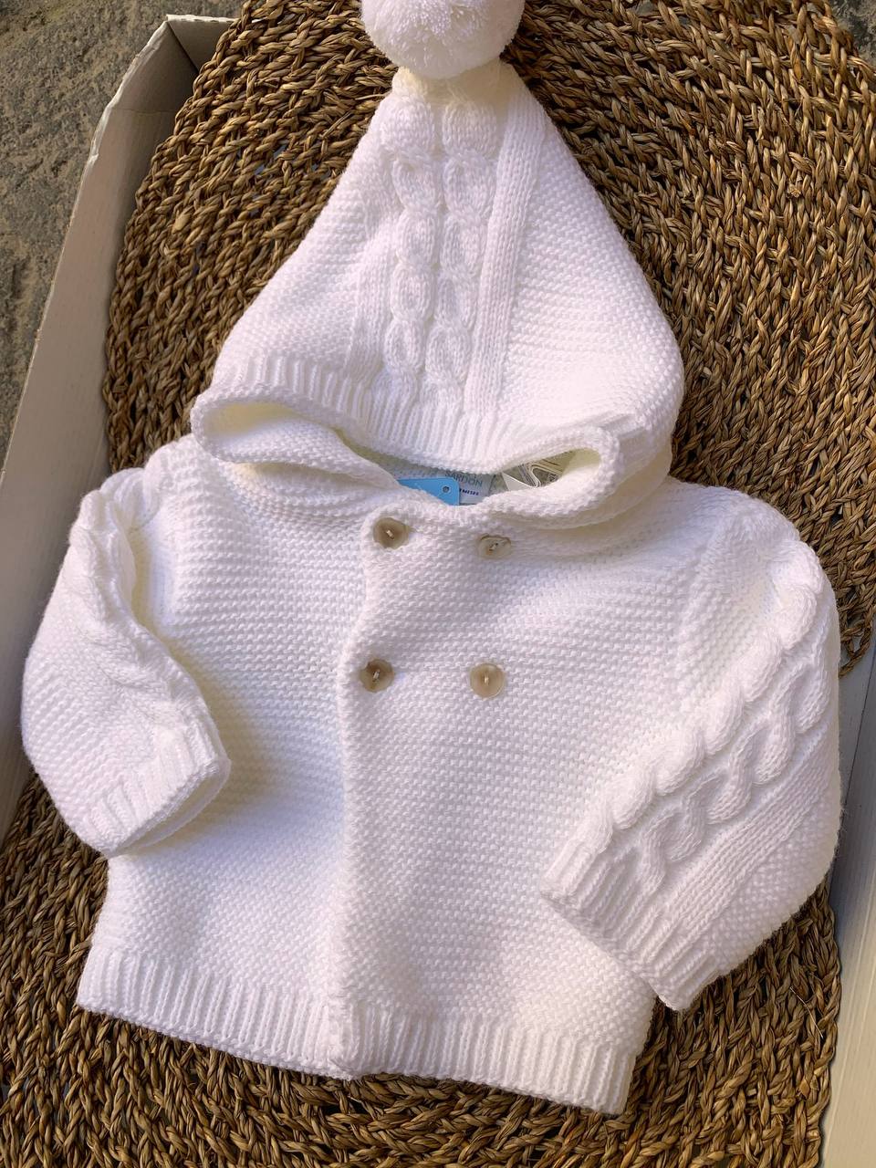 Cappottino TRECCIA POM PON BIANCO SARDON