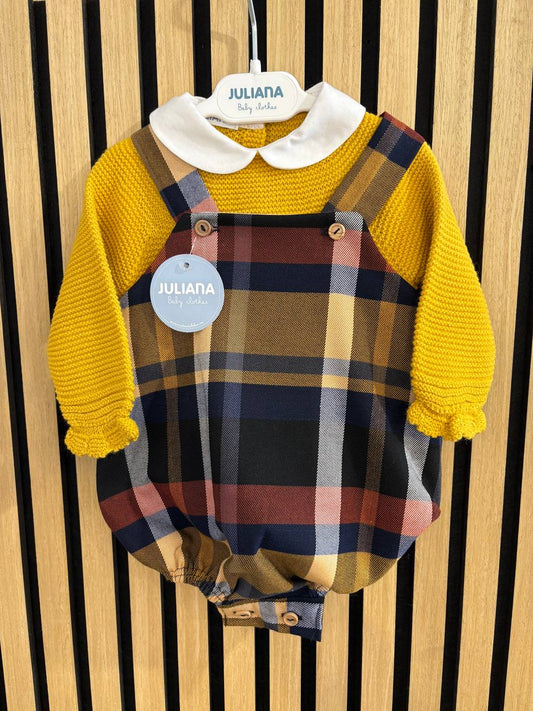 SALOPETTE A QUADRI CON MAGLIA IN TRICOT JULIANA