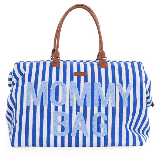 Borsa FASCIATOIO Mommy Bag Childhome righe BLU