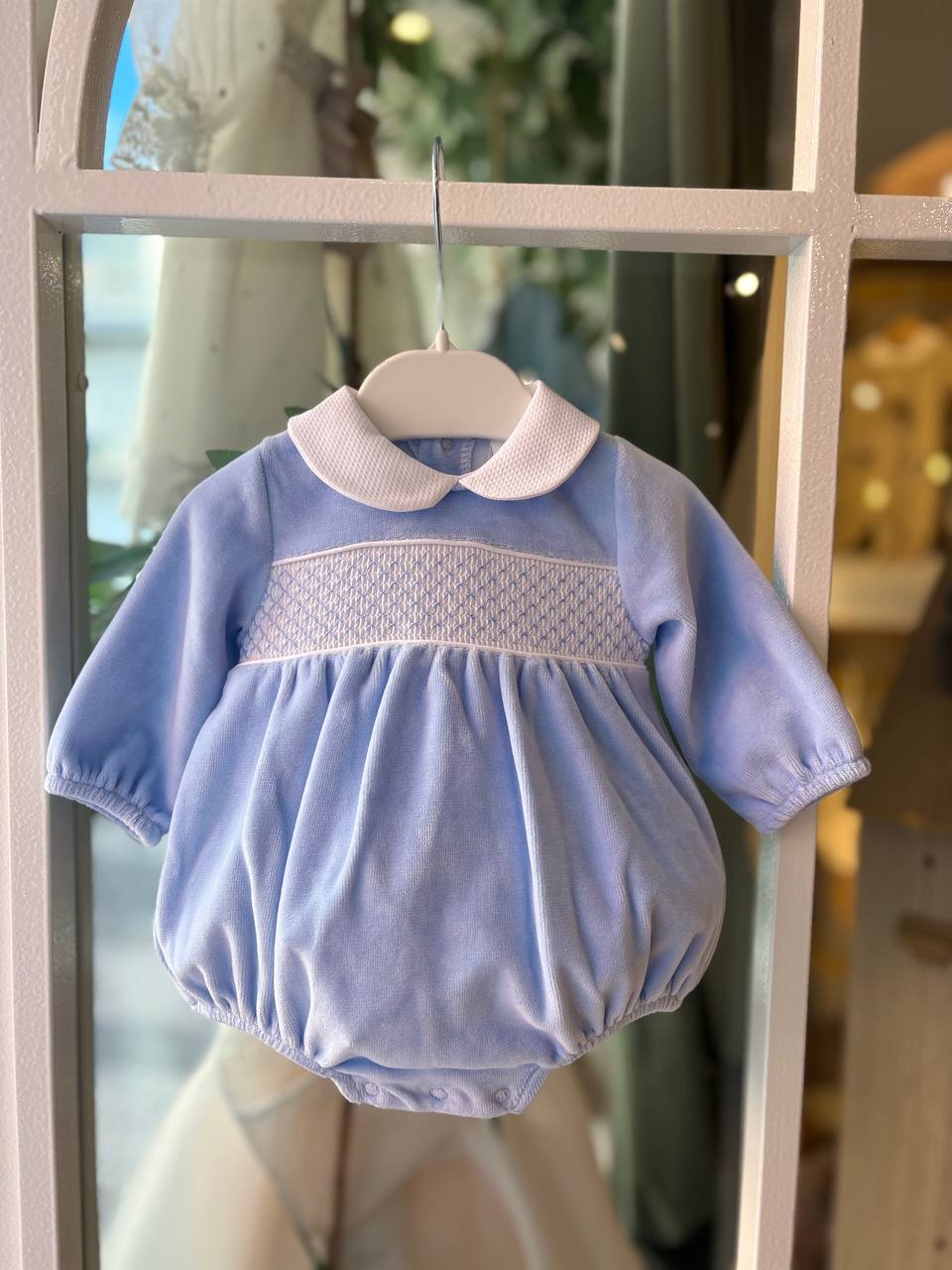 Pagliaccetto punto SMOCK cielo
