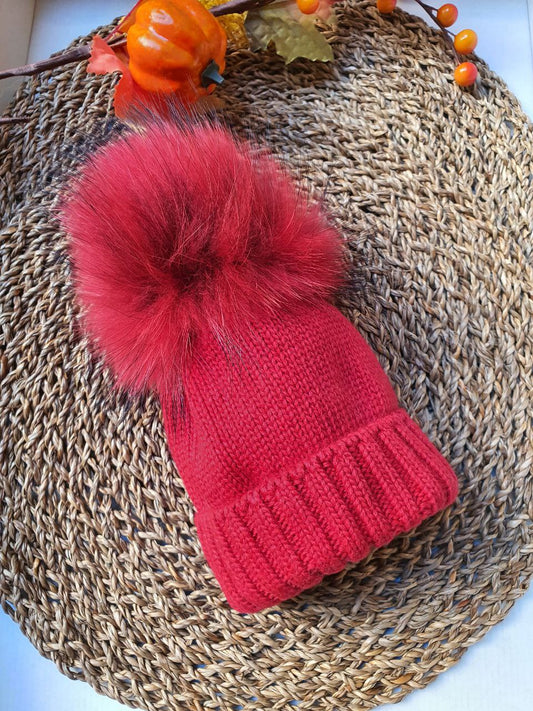 Cappello PON PON ROSSO