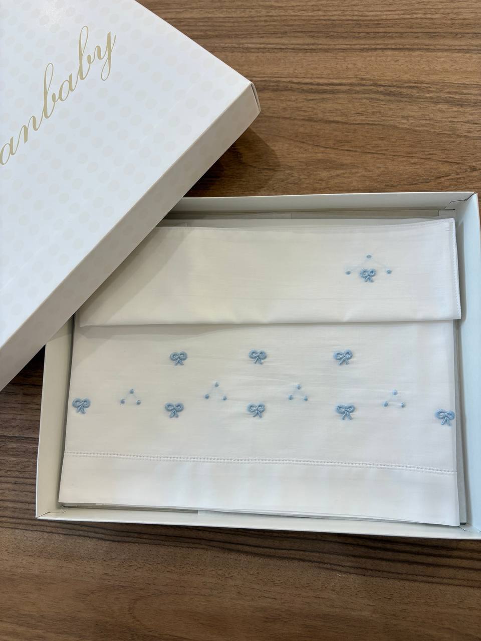 Lenzuolino FIOCCHI BIANCO E CIELO ARTIGIANBABY