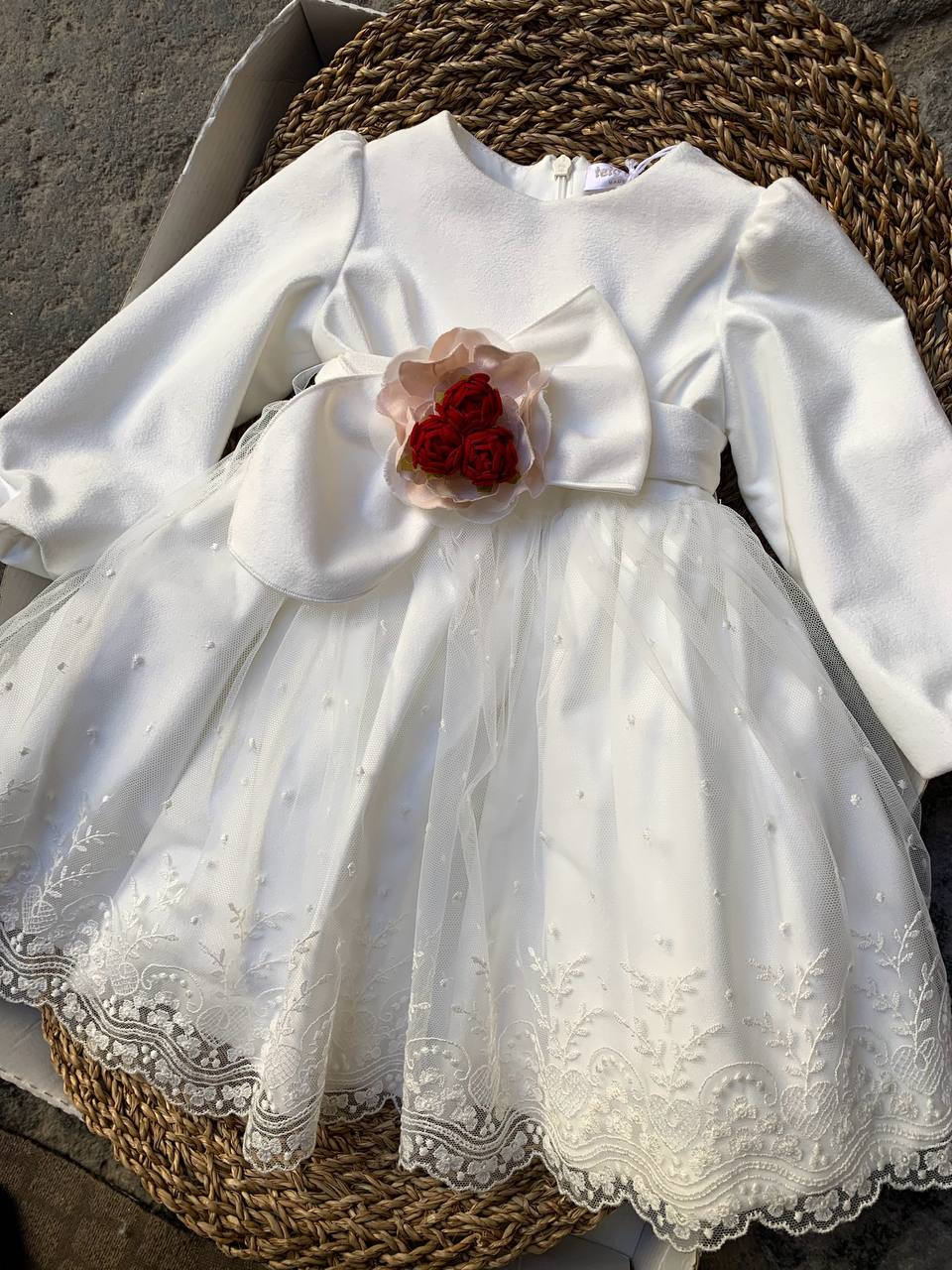 Abito VELLUTO Panna Christmas TETO E TATTA