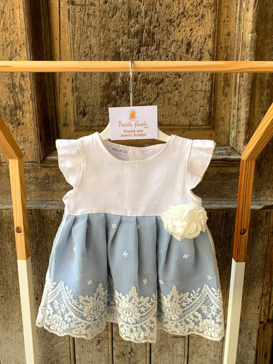 Abito Pizzo San Gallo Celeste Juliana