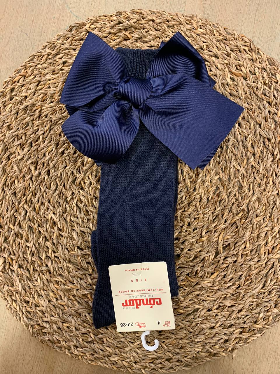 Calzini con fiocco in raso BLU CONDOR