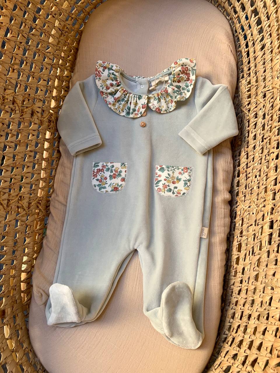 Tutina ciniglia verde salvia FLOREALE BABY GI