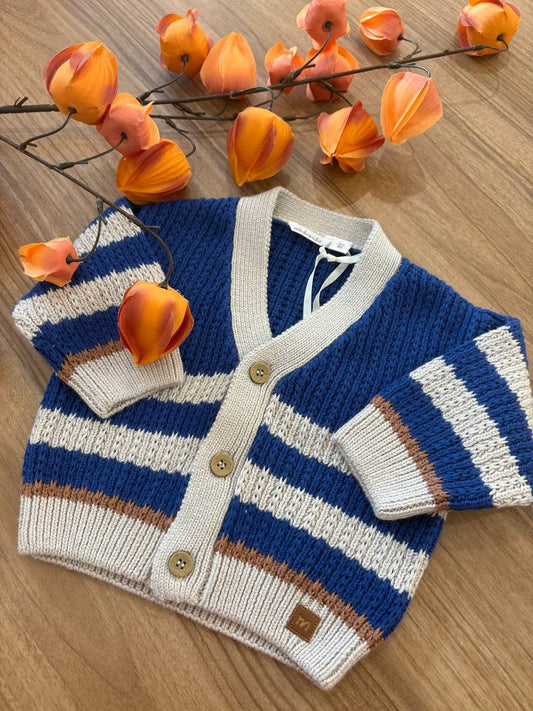 Cardigan RIGHE BLU MINIBANDA