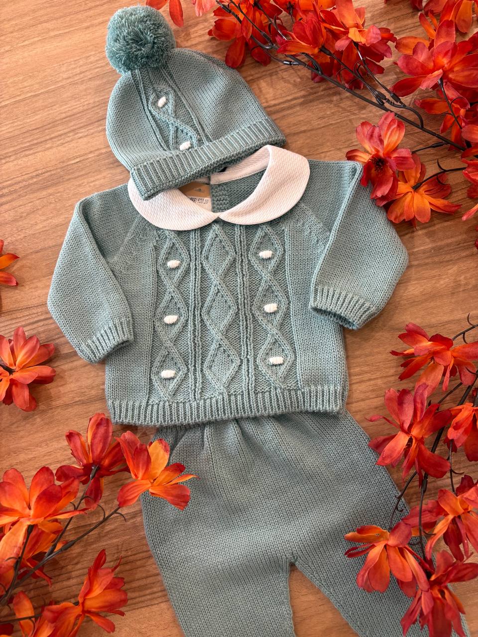 Tutina SPEZZATA CON CAPPELLINO VERDE Ottanio BABY FASHION