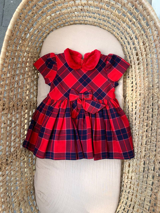Abito ROSSO TARTAN MINIBANDA