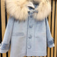 Cappottino Celeste CON PELLICCIA GUGU GAGA